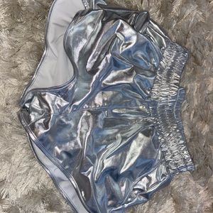 Metallic silver shorts